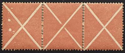 * - Österr. Ausgabe 1858 - Grosses Andreaskreuz in rot im waagr. DREIERSTREIFEN, - Briefmarken