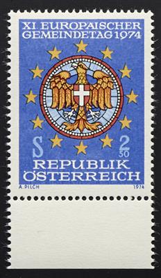 ** - Österr. Nr. VIII (nicht verausgabte Gemeindetagsmarke 1974) vom Bogenunterrand, - Stamps