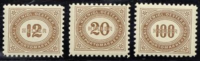 ** - Österr. Porto Nr. 22 B/ 33 B (LZ 10 1/2) ohne 5 H (Nr. 26 B), - Stamps