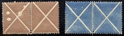 * - Österreich Ausgabe 1858 Große Andreaskreuze in Braun und Blau, - Stamps