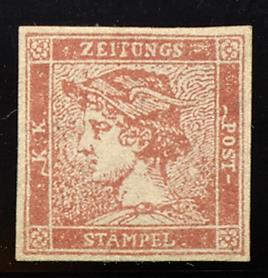 (*) - Österreich Nr. 9 "ZINNOBERROTER MERKUR", - Stamps