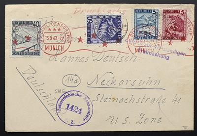 Poststück - Österr. attraktives Los Bunte Landschaft auf Auslandsbriefen nach Deutschland mit div. Zensuren usw., - Stamps