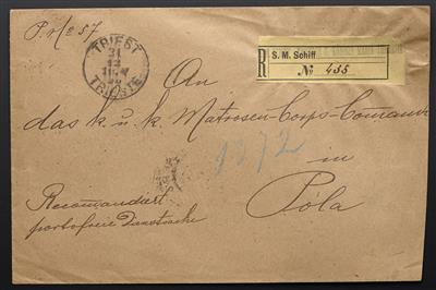 Poststück - Österr. Marine vor dem I. Weltkrieg, - Briefmarken