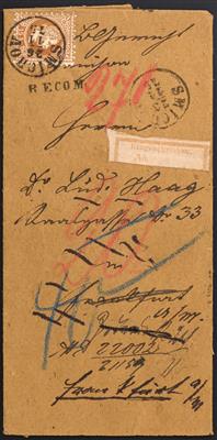 Poststück - Österr. Nr. 39 I (15 Kr. Ausg.1867) auf - Briefmarken