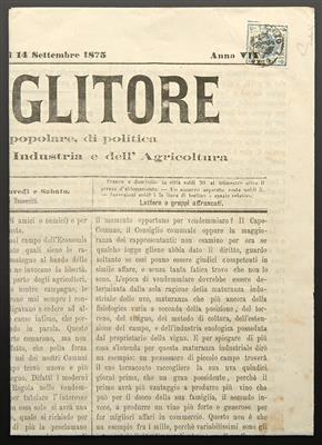 Poststück - Österr. Zeitungsstplm. - Ausg. 1858/1859 - 1 Kreuzer blau, - Francobolli