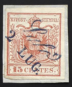 Ú - Lombardei-Venetien Nr. 3 H I/Platte 1, - Stamps