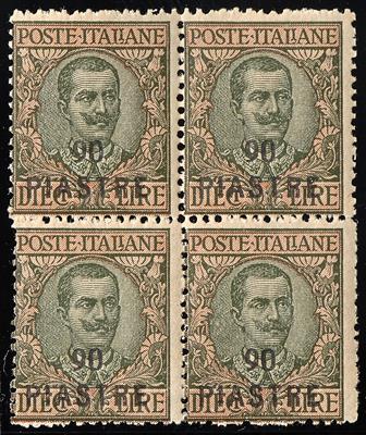 ** - Italienische Post in der Levante Nr. 93/100 (Sassone Constantinopoli Nr. 68/75) je im VIERERBLOCK, - Briefmarken