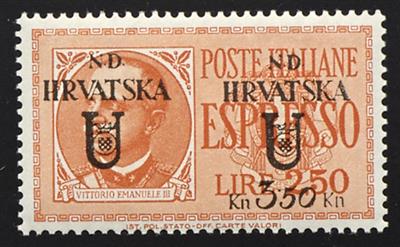 ** - Kroatien Ital. Bes. 1944 Lokalausgabe Split/Spalato Sassone Nr. 6/22 (Aufdrucke N. D. HRVATSKA U), - Francobolli