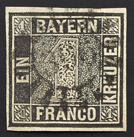 gestempelt - Bayern Nr. 1 IIa, - Briefmarken