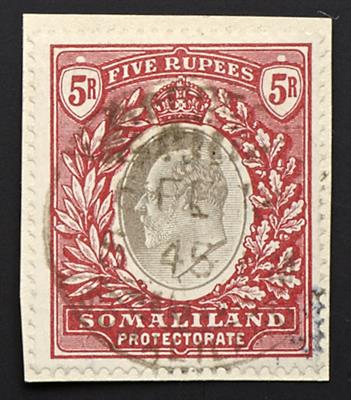 gestempelt/Briefstück/Poststück - Sammlung Britisch - Somaliland ca. 1903/1912, - Briefmarken