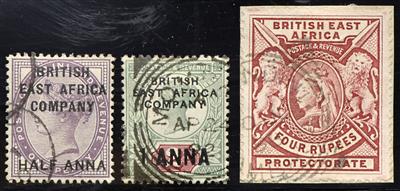 gestempelt/Briefstück - Sammlung Britisch - Ostafrika 1890/1897, - Briefmarken