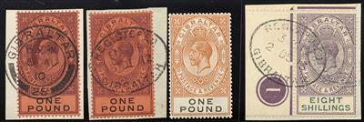 gestempelt/Briefstück/*/(*) - Sammlung Gibraltar ca. 1886/1931, - Briefmarken