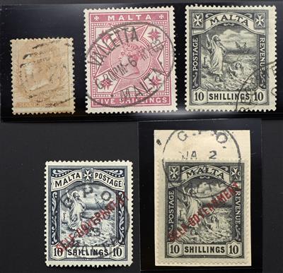 gestempelt/Briefstück/(*) - Sammlung Malta ca. 1860/1928, - Stamps