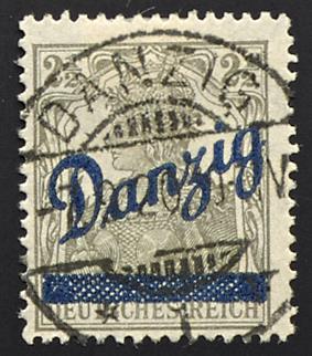 gestempelt - Danzig Nr. 33 (2 1/2 Pfg. aus kl. Innendienst), - Briefmarken