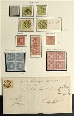 gestempelt/Poststück/Briefstück/*/(*) - Sammlung Bayern 1849/1867 mit Schwerpunktt Entwertungen, - Francobolli