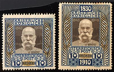 * - Österr. 1908 + 1910 kompl., - Briefmarken