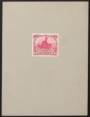 * - Österr. 1915 - Essay 35 + 2 h nicht endgültiger Zeichnung in Rosa auf Kreidepapier, - Stamps