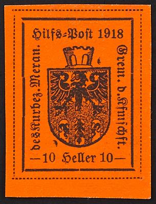 (*)/** - Österr. Lokalausgabe 1918 Hilfspost Meran Nr. 1/3 (*), - Francobolli