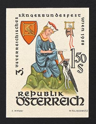 ** - Österr. Nr. 1051U (Walther von der Vogelweide ungezähnt), - Francobolli