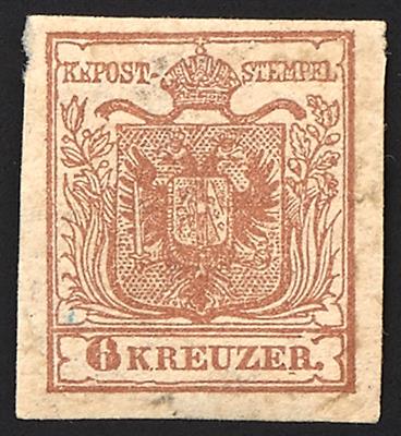 (*) - Österr. Nr. 4 HIa mit Maschinenabklatsch. Laut - Stamps