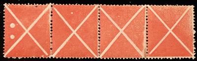 * - Österreich Ausgabe 1858 Großes Andreaskreuz in Rot, im Viererstreifen - Stamps