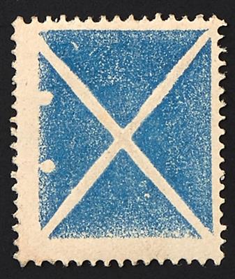 * - Österreich Ausgabe 1858 Kleines Andreaskreuz in Blau, mit voller Originalgummierung und zwei Plattenpunkten - Briefmarken