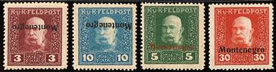 **/* - Österreich Feldpost Montenegro Nr. I Aufdruck kopfstehend, - Francobolli