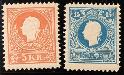 ** - Österreich Neudrucke ND 1866 der Österreich Nr. 13 und 15, - Briefmarken
