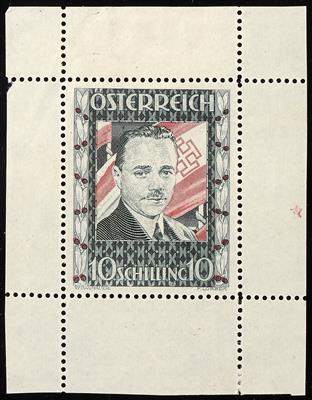 (*) - Österreich Nr. 588 P (10 S Dollfuß) Farbprobe in Grünlichschwarz/Rot, - Známky