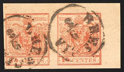 gestempelt - Lombardei-Venetien Nr. 3 M IIIc Platte B, - Stamps