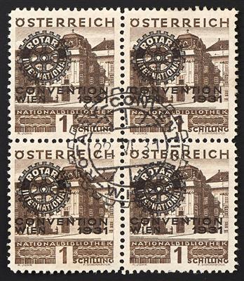 gestempelt - Österr. Rotarier in Viererblöcken mit passendem Sonderstempel, - Stamps