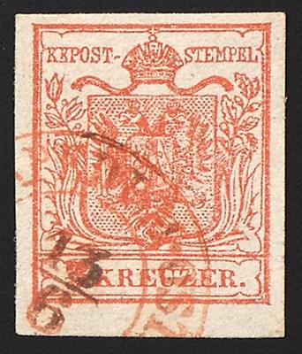 gestempelt - Österreich Nr. 3 H Ia1, mit ROTEM - Briefmarken