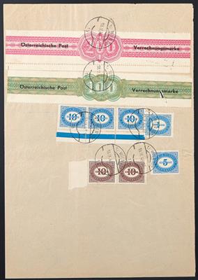 Poststück - Österr. 1948/1949 - Verrechnungsm. Nr. 2 A im Paar loses Stück mit Stpl. BREGENZ, - Stamps