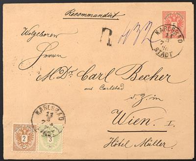 Poststück - Österr. Ganzsachenumschlag - Briefmarken