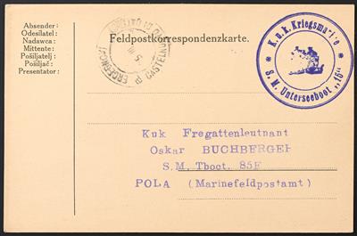 Poststück - Österr. Marine WK I, - Stamps