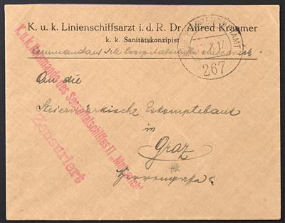 Poststück - Österr. Marine WK I, - Briefmarken