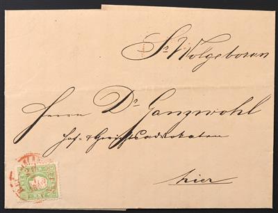 Poststück - Österr. Nr. 12 mit rotem Wiener Rekostempel auf kpl. Ortsbrief vom 20.7.1860, - Briefmarken