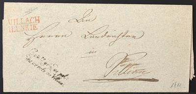 Poststück - Österr. vorphil. Brief mit rotem Stpl. "VILLACH ILLYRIE" vom 25 Mai 1811, - Briefmarken