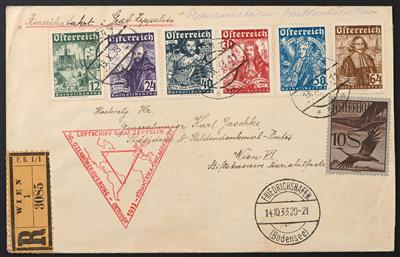 Poststück - Österreich Katholiken + Flug Nr. 487 auf Zeppelin Poststück der Chicagofahrt 1933 (F'hafen - F'hafen, - Stamps