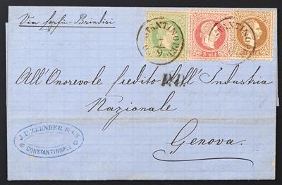 Poststück - Österreich Levante Nr. 2 I - Briefmarken