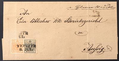 Poststück - Österreich Nr. 1 H Ia dunkelbraunorange - Francobolli