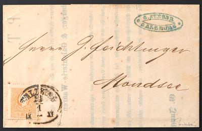 Poststück - Österreich Nr. 10 II d, dunkelorange - Stamps