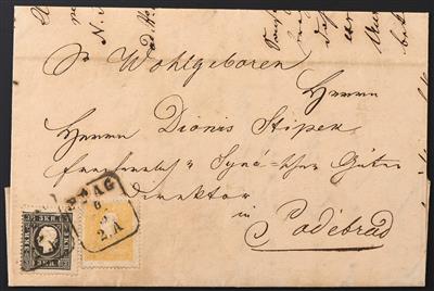 Poststück - Österreich Nr. 11 II schwarz + 10 II gelb, - Briefmarken