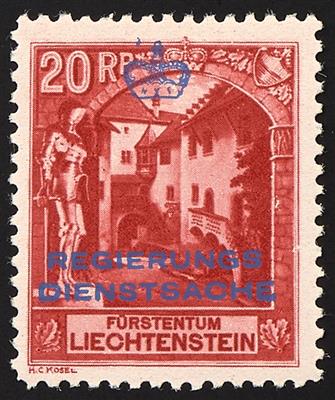 ** - Liechtenstein Dienst Nr. 3 A (LZ 10 1/2), - Známky