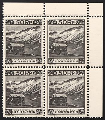 ** - Liechtenstein Nr. 102 B (LZ 11 1/2) im Viererblock, - Briefmarken