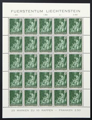 ** - Liechtenstein Nr. 290 b (10 Rp. grün verschwommener Druck) Auflage 1967 für Automatenrollen - Francobolli