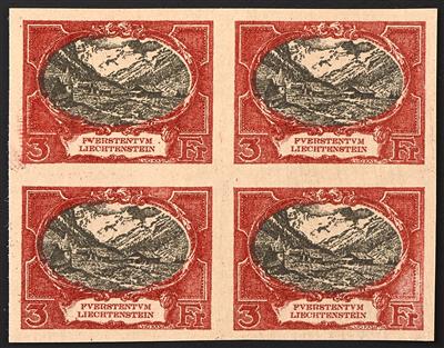 (*) - Liechtenstein Nr. IIb, im Viererblock - Briefmarken