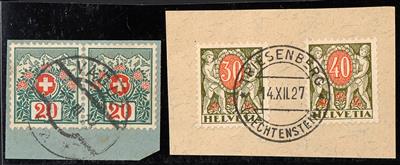 Briefstück/gestempelt - Schweizer Marken in Liechtenstein verwendet Schweiz Portomarken Nr. 32, - Francobolli