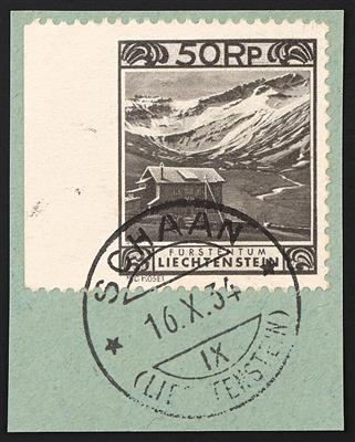 Briefstück - Liechtenstein Nr. 102 C Ul, links ungezähnt - Francobolli