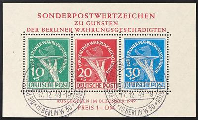 gestempelt - Berlin Nr. 68/70 und Block 1, - Briefmarken